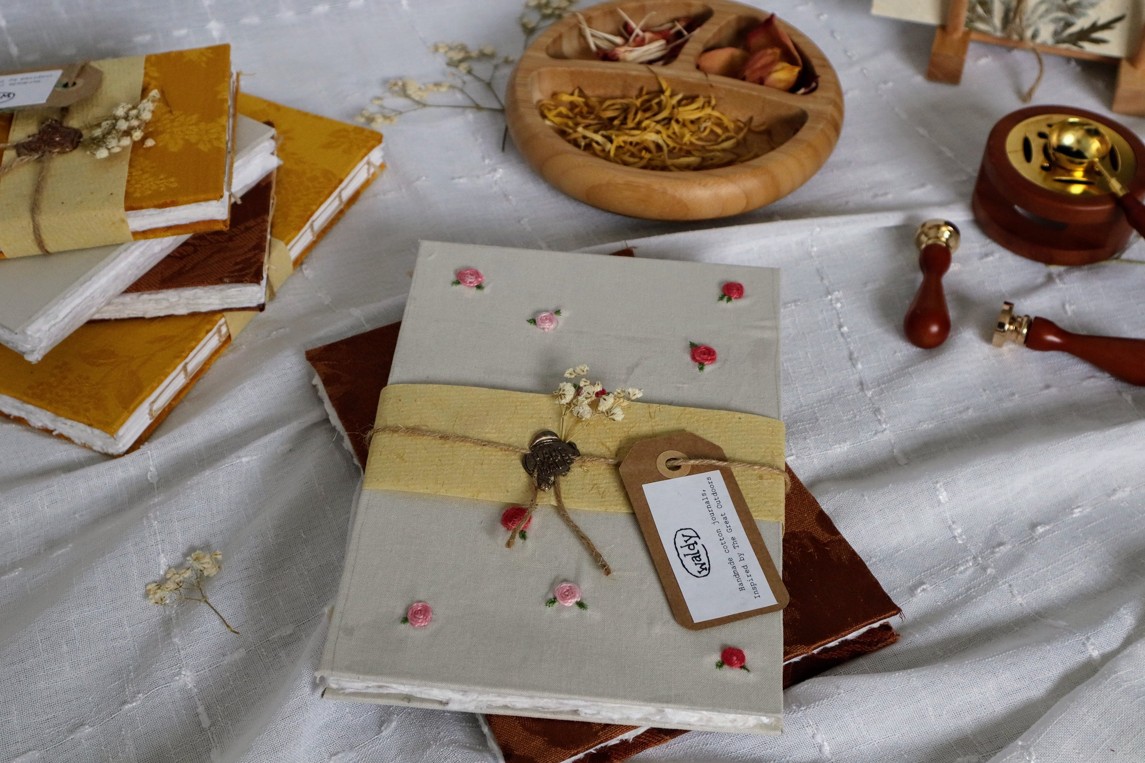 Rose Embroidered Journal