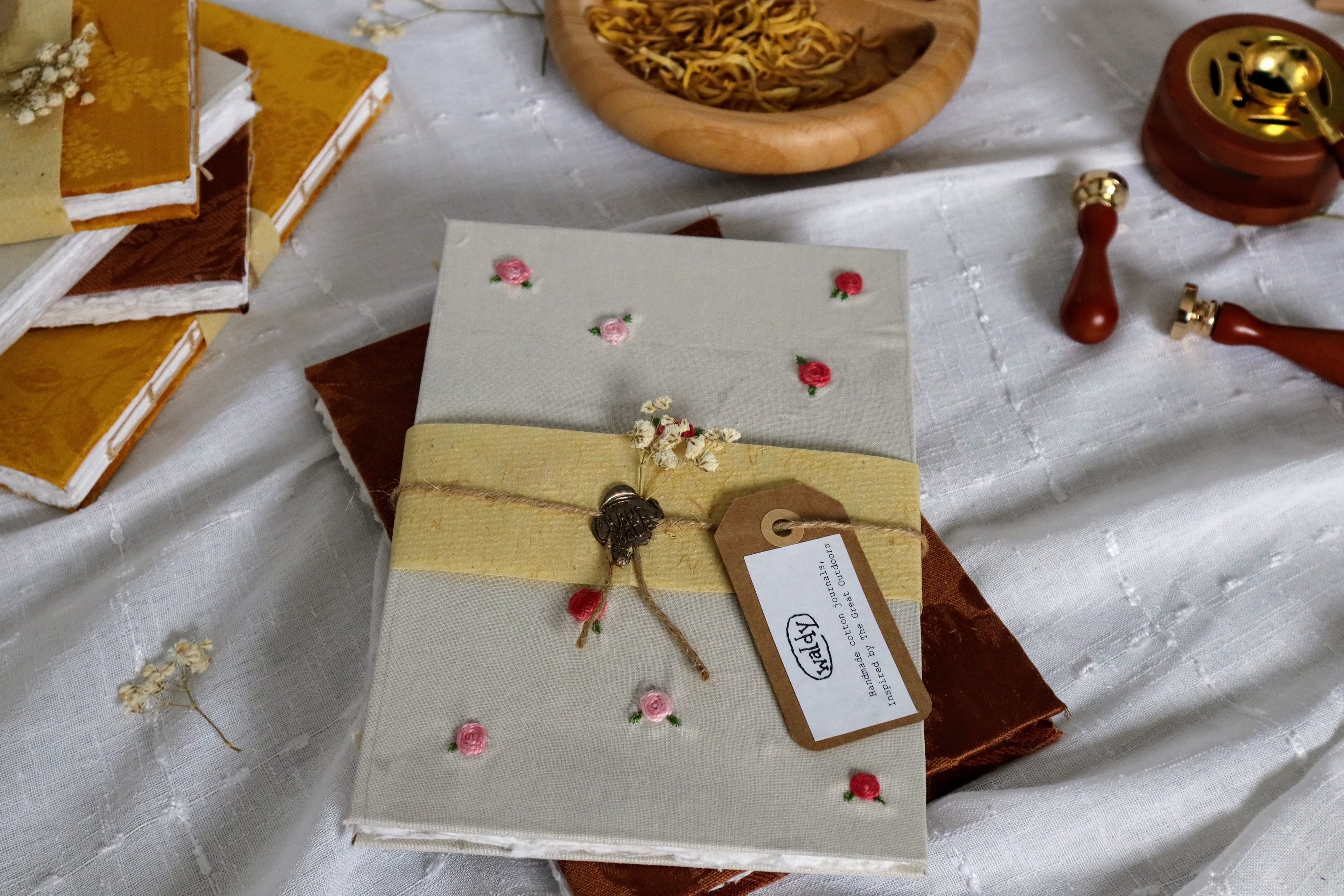 Rose Embroidered Journal