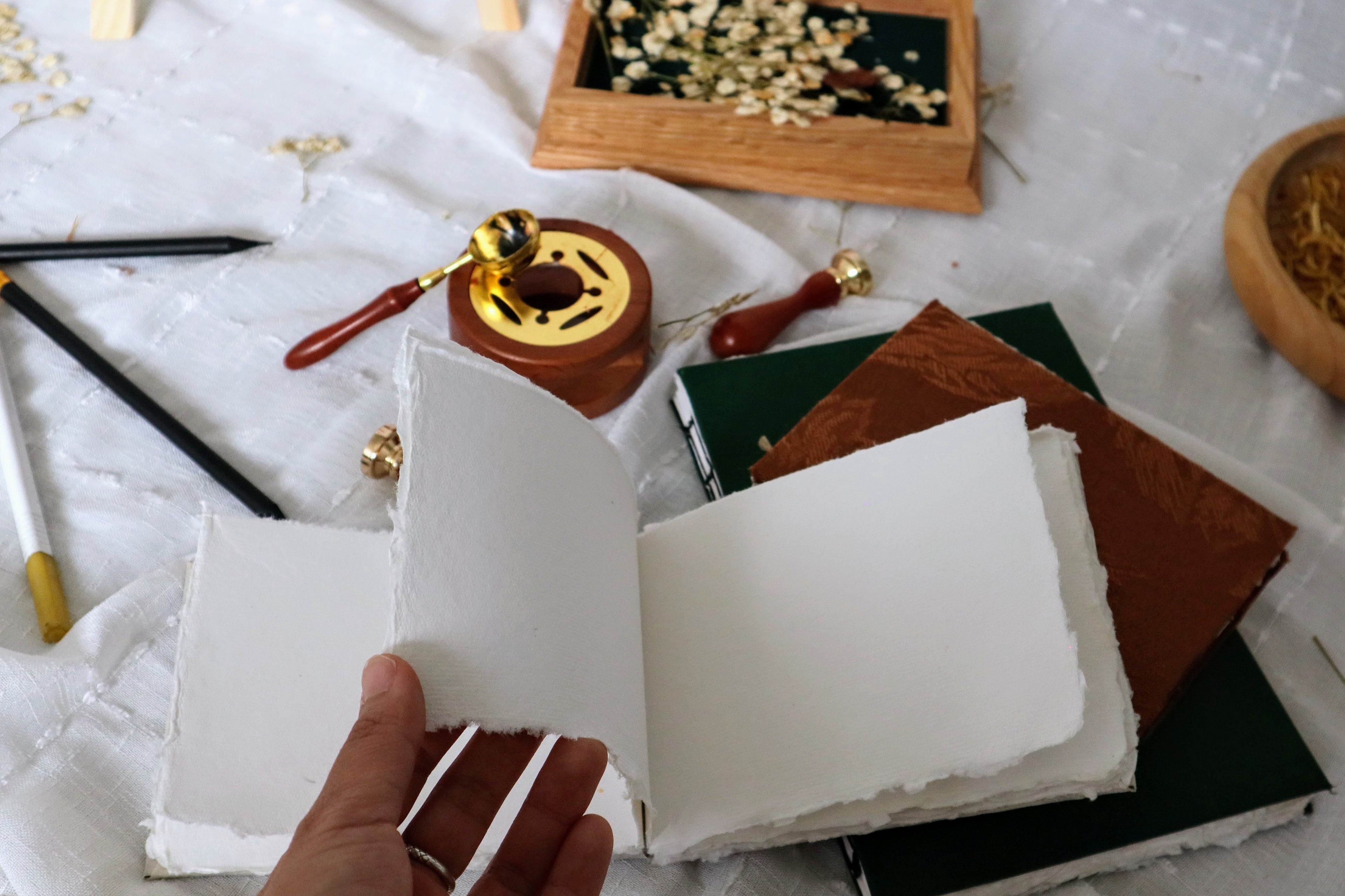 Custom Handmade Cotton Journals (4x6 Seedling)