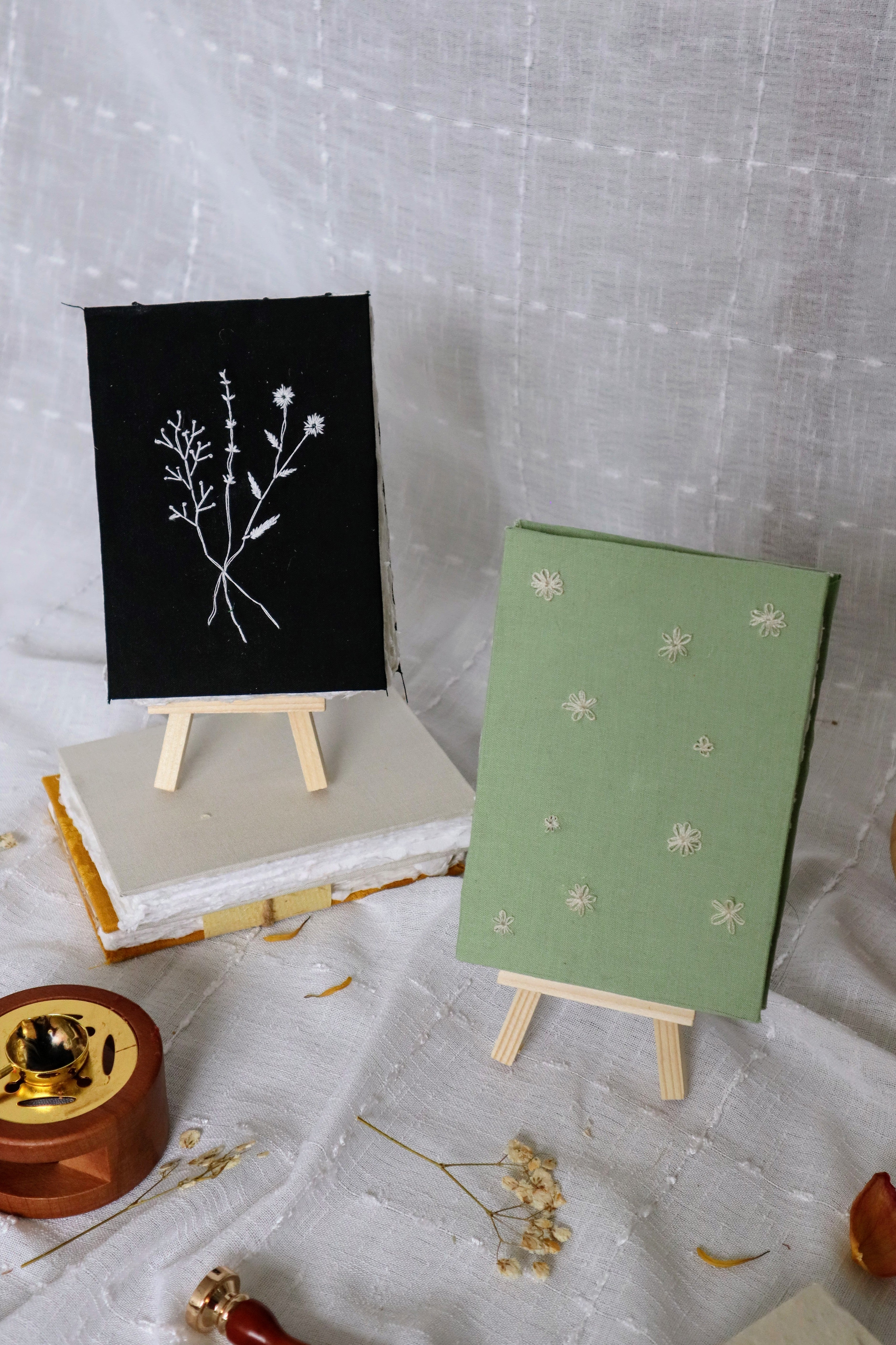 Daisies Embroidered Journal