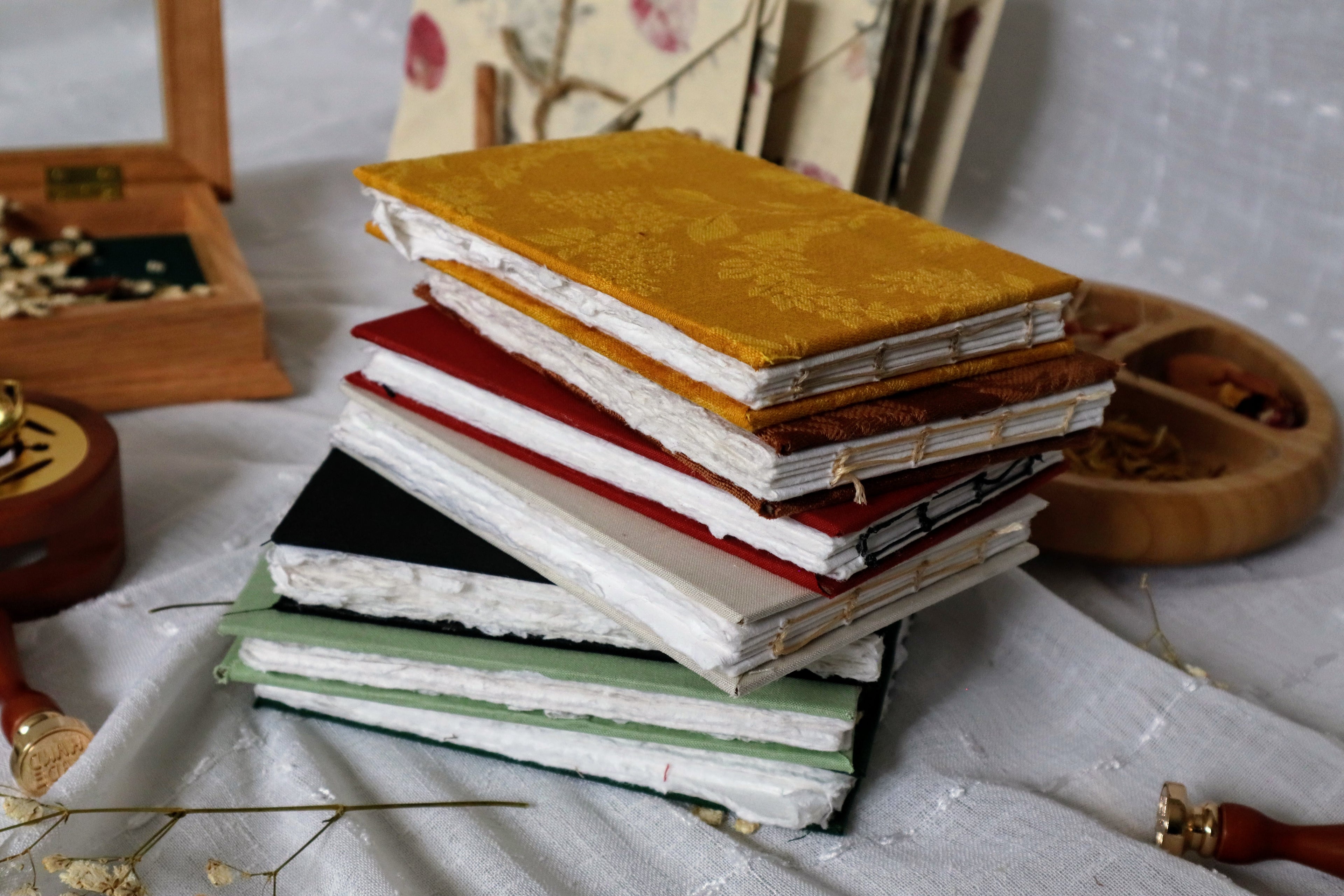 Custom Handmade Cotton Journals (4x6 Seedling)