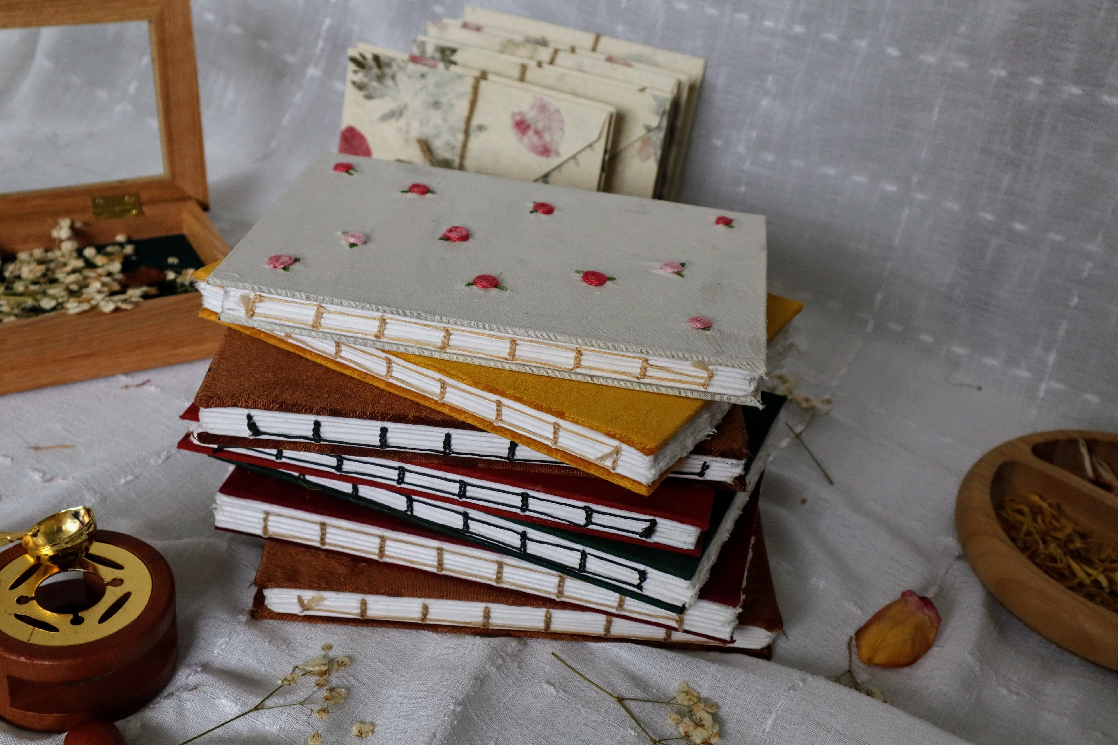 Rose Embroidered Journal
