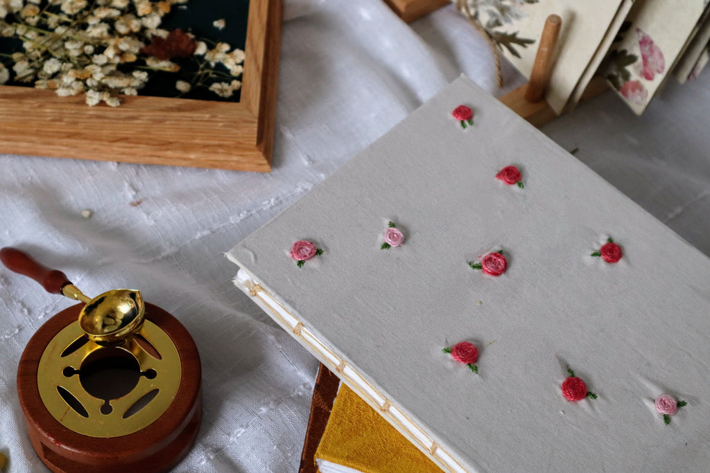 Rose Embroidered Journal
